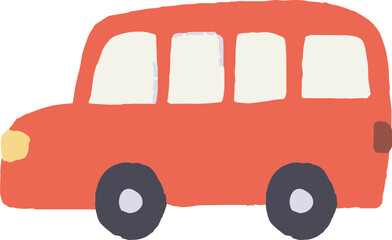 赤い車の手描きイラスト