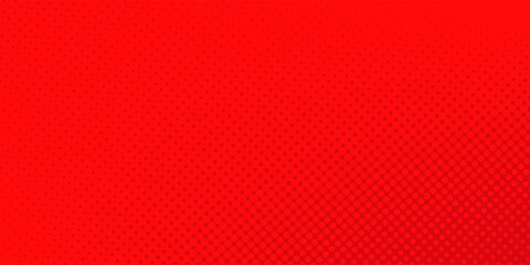 Abstract dots halftone red color pattern gradient texture with technology digital background. Pop art comics style.