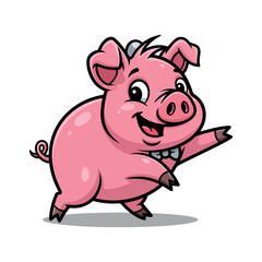 Fototapeta premium illustration, cartoon, cute, animal, farm, character, piglet, piggy, mammal, pink, pig, domestic, agriculture, art, funny, graphic, vector, isolated, mascot, pet, drawing, happy, fun, baby, design, 