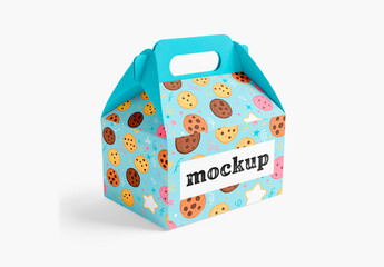 Mockup of a Paper Lunch Box 