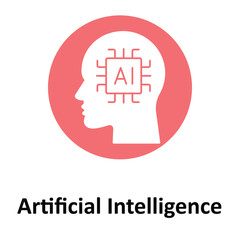 Artificial Intelligence Vector Icon which can easily modify or edit