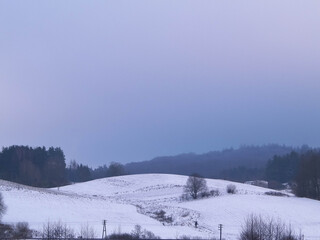 Fototapeta premium Winter landscape in Kashubia.
