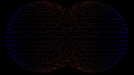 Glowing particles converge to form a bright 3D sphere, creating a magical and futuristic look