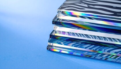 Stack of Acrylic Sheets with Refractive Zebra Bands