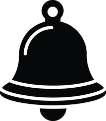 Elegant Black Bell Vector Art Illustration Symbol of Celebration, Sound, Communication, Announcement on Transparent Backdrop for Creative Designs