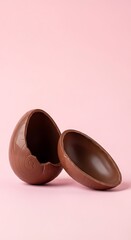 Brown heart shaped chocolate candy in a box, isolated on white