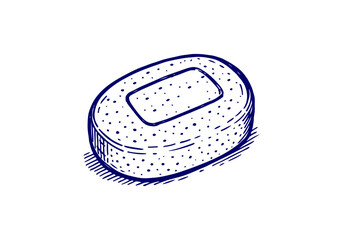 Soap bar hand drawn simple sketch vector illustration