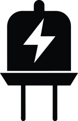 Electrical Equipment Symbol on Transparent Backdrop Energy Icon for Industrial Applications Electric Power Safety Sign Appliance