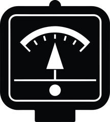 Measuring Device Instrument Control Display Interface Indicating Scale Analog Level Progress Meter Black Minimalist Icon Vector Illustration