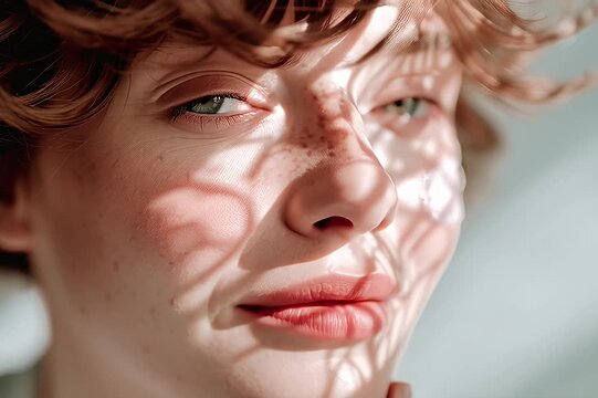 Jeune femme se mettant de la cr&egrave;me sur le visage
