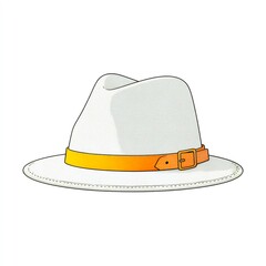 Minimalistic vector icon of a stylish hat with clean design