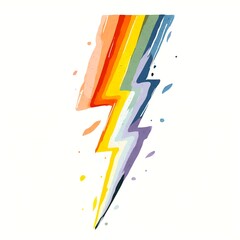 Colorful lightning bolt design in minimalistic flat style