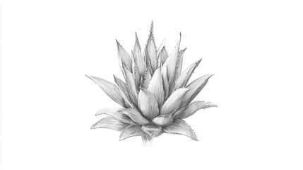 Coloured Pencil Drawing of Aloe Vera Plant