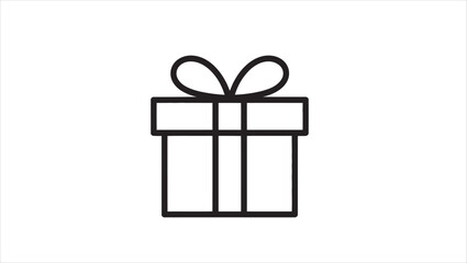 Elegant red gift box with ribbon and bow illustration for holidays and celebrations