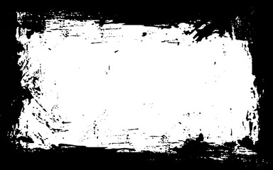 Old grunge black and white photo frame. Abstract vintage background. 