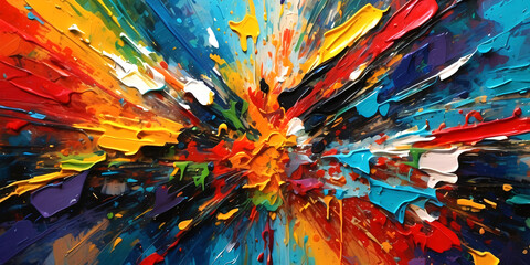 Abstract colorful background art painting and vibrant paint texture wallpaper design.