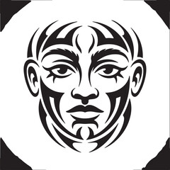Fototapeta premium Tribal Face Mask Ornament Decoration Spiritual Tattoo Artwork Illustration