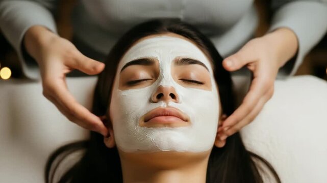 Relaxing facial spa treatment skincare beauty therapy