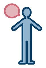 Obraz premium 全身シルエットと吹き出しのシンプルベクターイラスト