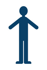 立ち姿の人物を表したフラットな全身シルエットイラスト