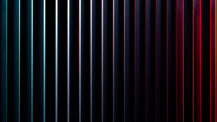 Rainbow neon vertical stripes – spectrum lines abstract background on ribbed wall – moody vertical slats background