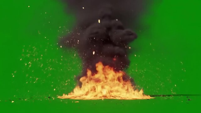 Fiery Explosion: A captivating image capturing the raw power and intensity of a fiery explosion, with vibrant flames and billowing smoke.