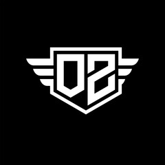 OZ Logo vector image of initial shield with wing outline and simple shield