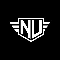 NU Logo vector image of initial shield with wing outline and simple shield