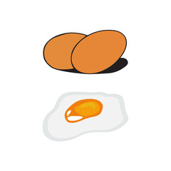 egg and fried egg vector illustration