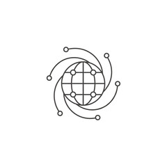 Connected world globe network symbol