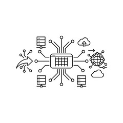 Data processing ecosystem illustration