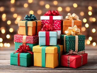 Obraz premium a pile of family Christmas presents