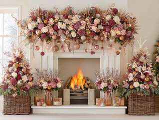 a pink Christmas theme