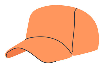 Orange Baseball Cap, Sport Headwear Accessory.