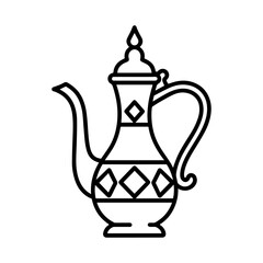 Traditional Arabic coffee pot outline