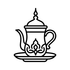 Arabic teapot line art