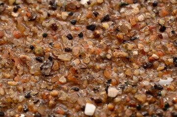 Colorful Grains Natural Mineral Pattern Wet Sand Macro Texture 