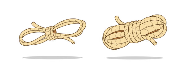 Roll of ship rope vector isolated on white background.