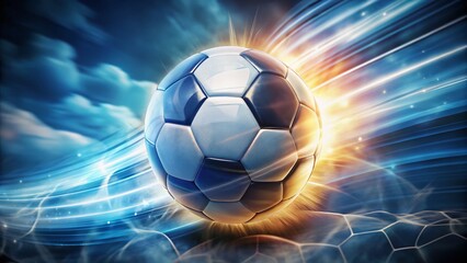 Argentina Soccer Flag Ball Double Exposure - Dramatic Action Shot