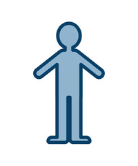 Obraz premium ミニマルな線で表現された子どもの立ちポーズイラスト素材