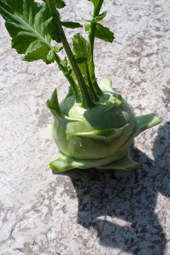kohlrabi on stone table