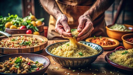 Authentic Couscous Preparation: A North African Culinary Tradition