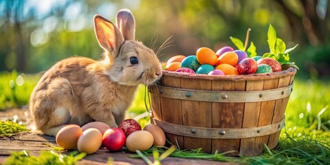 Authentic Easter Bunny & Egg Basket: Rustic Documentary Style Photography