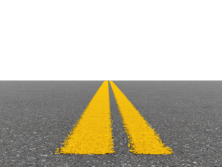 Yellow road line asphalt perspective empty transportation highway travel urban straight outdoors. image shows close up view of yellow double line empty asphalt road symbolizing direction