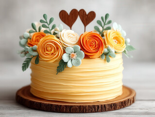 wedding cake with a couple topper