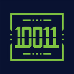 Binary Code 10011 in Green Frame Illustrating Digital Information Technology and Computer Science Concepts for Modern Tech Designs