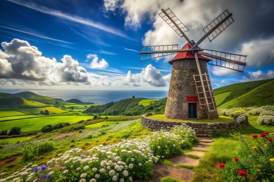 Azores Windmill: Rustic Charm of Sao Miguel Island