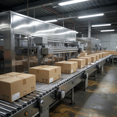 packing line in a logistics warehouse - ecommerce © Ehtisham