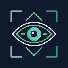 Eye Scanner Biometric Security System Vector Graphic with Modern Design and Futuristic Technology Interface