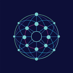 Global Network Connection Digital Sphere Visualization World Wide Web Technology Connection Data Transfer Networking System Interconnected Nodes and Lines
